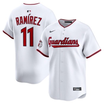 Men's Cleveland Guardians #11 Jose Ramirez Nike White Home Limited Jersey Men's Cleveland Guardians #11 Jose Ramirez Nike White Home Limited Jersey