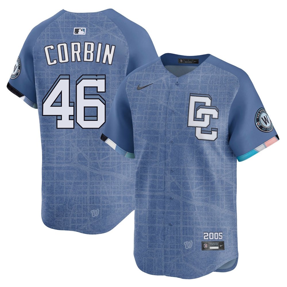 Men's Washington Nationals #46 Patrick Corbin Blue 2025 City Connect Limited Jersey