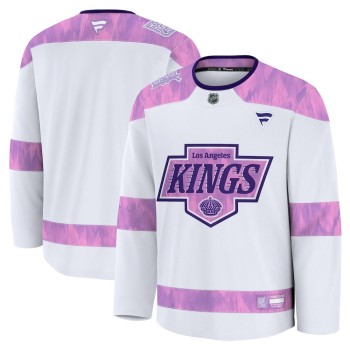 Youth Los Angeles Kings White 2024 Hockey Fights Cancer Practice Jersey