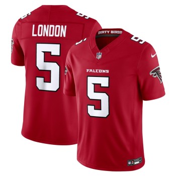 Men's Atlanta Falcons #5 Drake London Red Vapor F.U.S.E. Sewn Down Limited Jersey