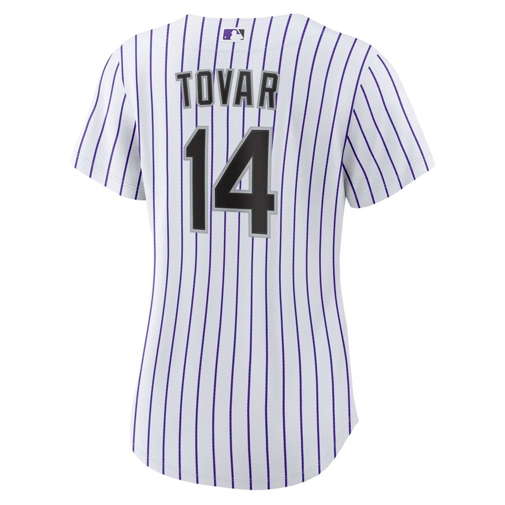 Women's Colorado Rockies #14 Ezequiel Tovar Nike White Home Replica Jersey Women's Colorado Rockies #14 Ezequiel Tovar Nike White Home Replica Jersey