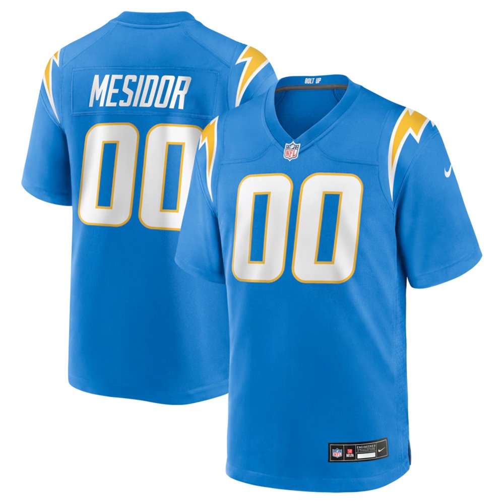 Youth Los Angeles Chargers Akheem Mesidor Blue 2026 NFL Draft Game Jersey