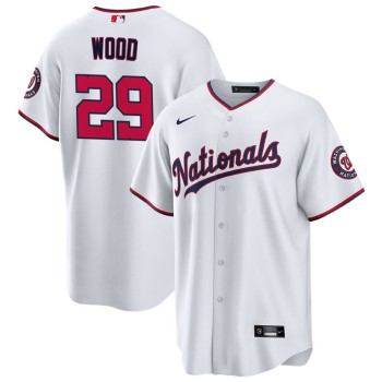 Men's Washington Nationals #29 James Wood White Alternate Limited Player Jersey