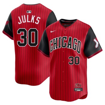 Men's Chicago White Sox #30 Corey Julks Nike Red/Black 2025 City Connect Limited Player Jersey Men's Chicago White Sox #30 Corey Julks Nike Red/Black 2025 City Connect Limited Player Jersey