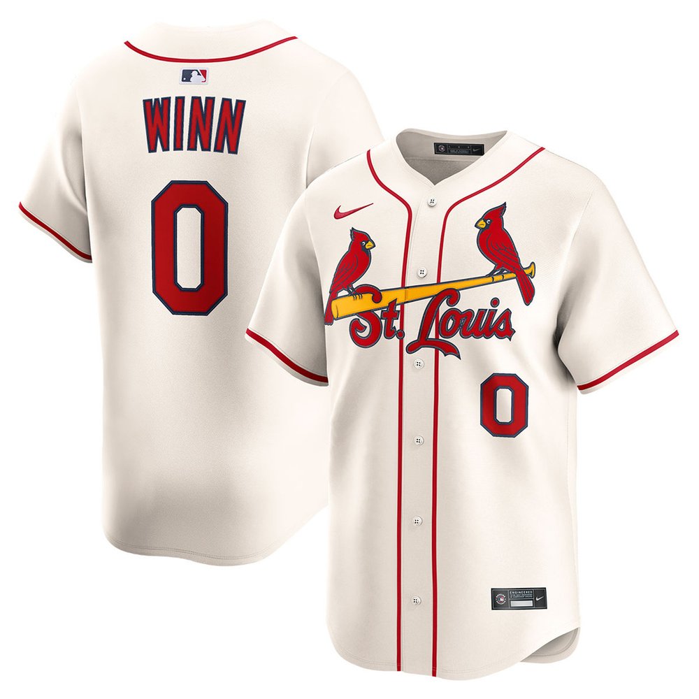 Men's St. Louis Cardinals #0 Masyn Winn Cream Home Limited Jersey