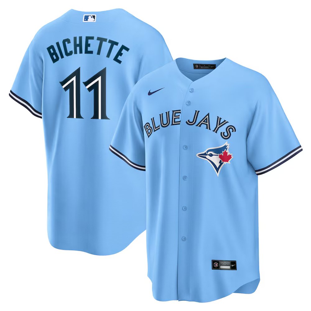 Men's Toronto Blue Jays #11 Bo Bichette Powder Blue Alternate Replica Player Name Jersey