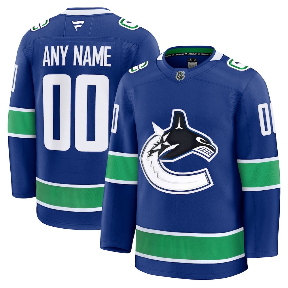 Youth Vancouver Canucks Blue Home Custom Jersey Youth Vancouver Canucks Blue Home Custom Jersey