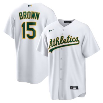 Men's Oakland Athletics #15 Seth Brown White Home Replica Jersey Men's Oakland Athletics #15 Seth Brown White Home Replica Jersey