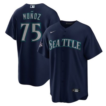 Youth Seattle Mariners #75 Andres Munoz Nike Navy 2025 MLB All-Star Game Road Replica Player Jersey Youth Seattle Mariners #75 Andres Munoz Nike Navy 2025 MLB All-Star Game Road Replica Player Jersey
