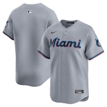 Men's Miami Marlins Nike Gray Road Limited Jersey