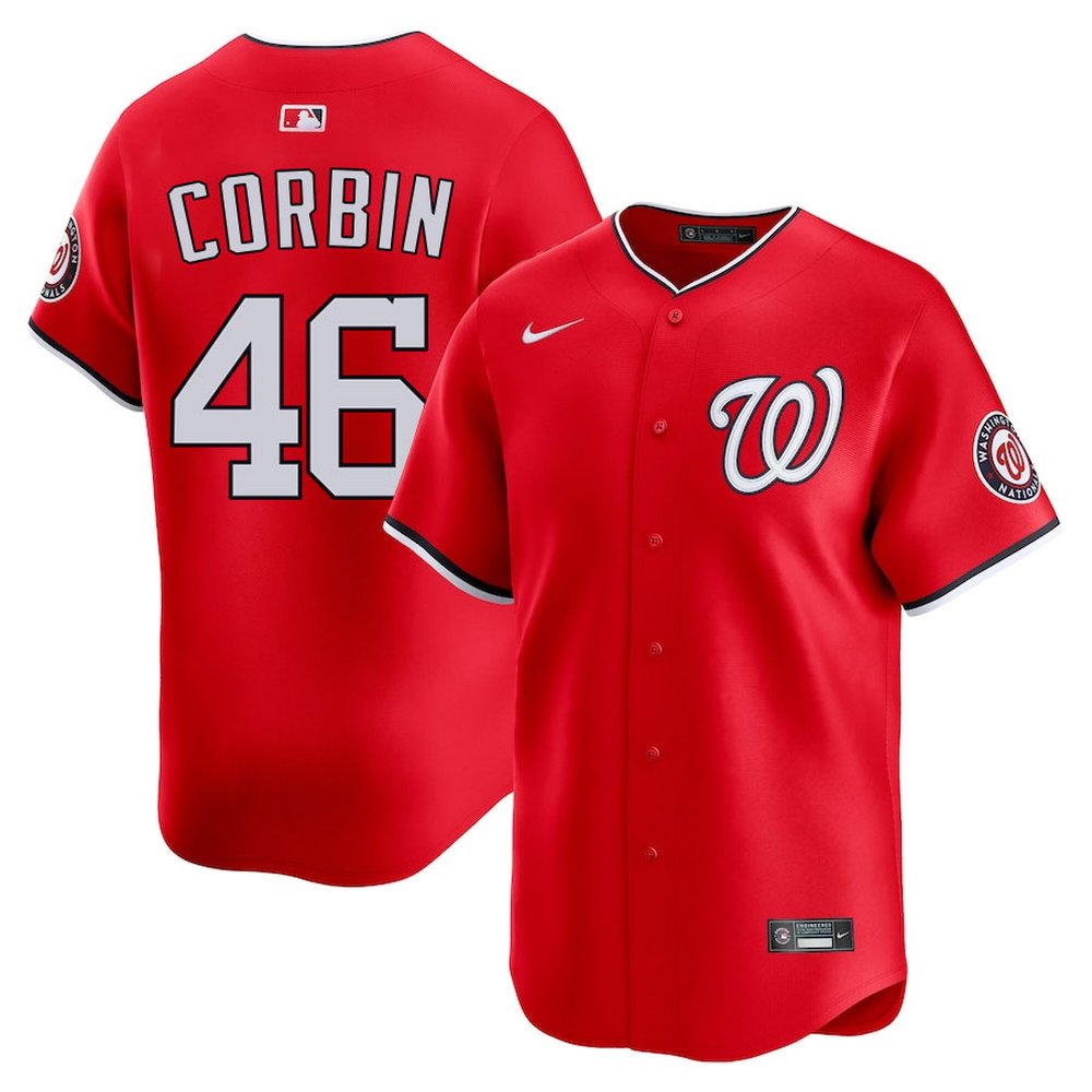 Men's Washington Nationals #46 Patrick Corbin Red Home Limited Player Jersey