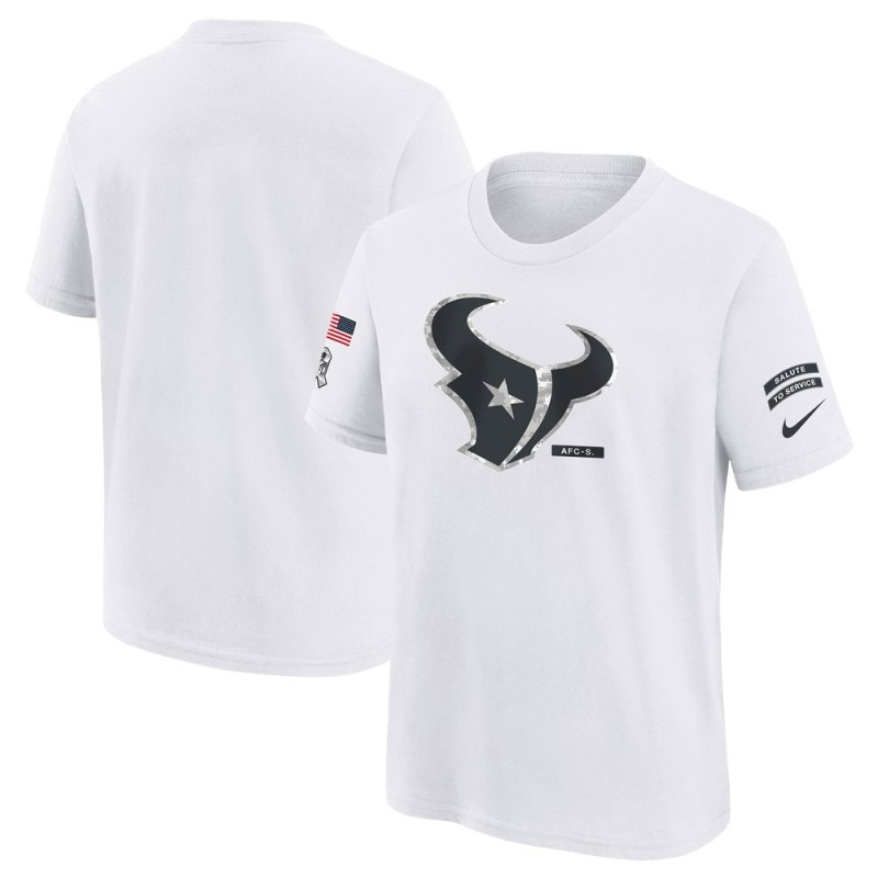 Youth Houston Texans Nike White 2024 Salute To Service T-Shirt Youth Houston Texans Nike White 2024 Salute To Service T-Shirt
