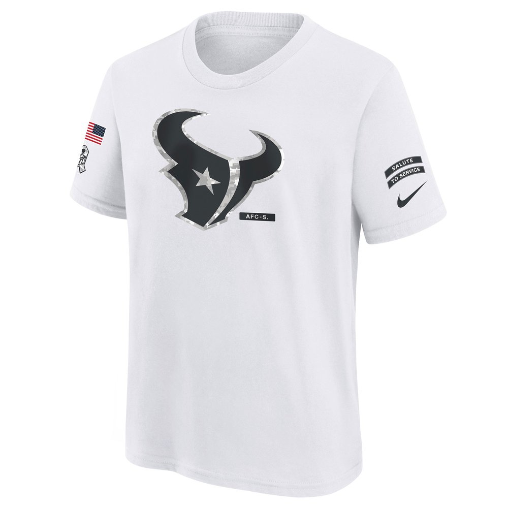 Youth Houston Texans White 2024 Salute To Service T-Shirt