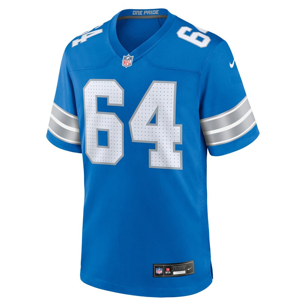 Men's Detroit Lions Bryan Hudson  Blue Game Jersey Men's Detroit Lions Bryan Hudson  Blue Game Jersey