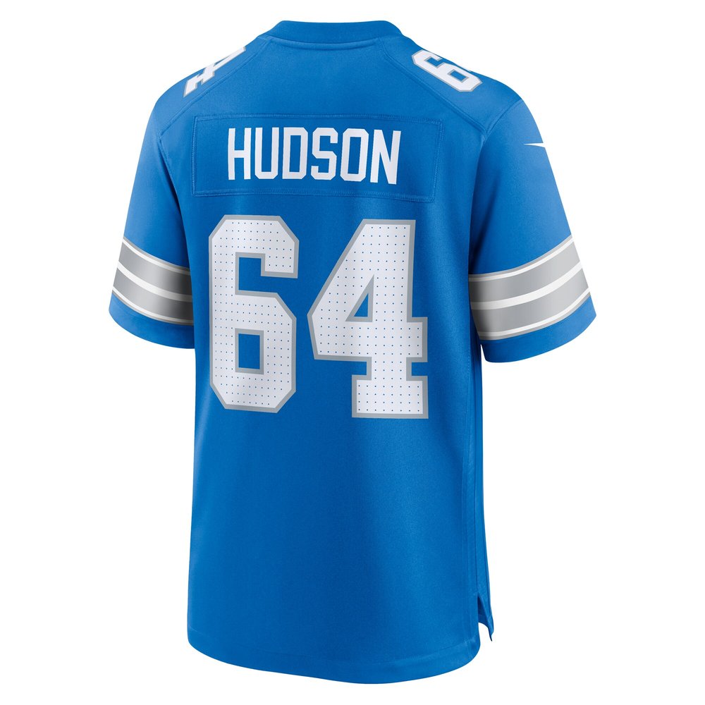Men's Detroit Lions Bryan Hudson  Blue Game Jersey Men's Detroit Lions Bryan Hudson  Blue Game Jersey
