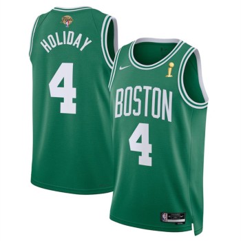 Men's Boston Celtics #4 Jrue Holiday Green 2024 Finals Champions Icon Edition Stitched Basketball Jersey Men's Boston Celtics #4 Jrue Holiday Green 2024 Finals Champions Icon Edition Stitched Basketball Jersey