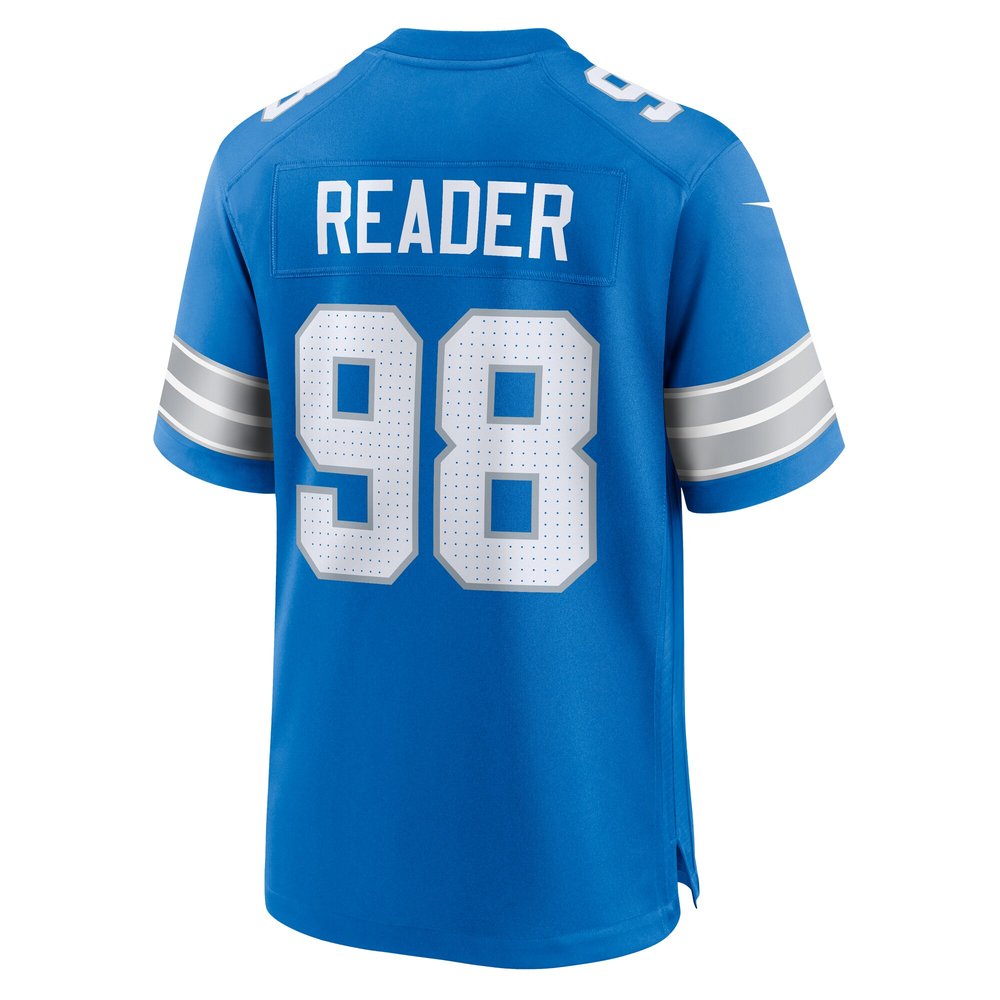 Men's Detroit Lions D.J. Reader  Blue Team Game Jersey Men's Detroit Lions D.J. Reader  Blue Team Game Jersey