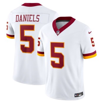 Men's Washington Commanders #5 Jayden Daniels White Super Bowl Era Vapor F.U.S.E. Sewn Down Limited Jersey