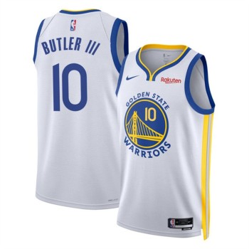 Men's Golden State Warriors #10 Jimmy Butler III White 2025 Association Edition Swingman Stitched Basketball Jersey Men's Golden State Warriors #10 Jimmy Butler III White 2025 Association Edition Swingman Stitched Basketball Jersey