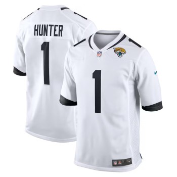 Men's Jacksonville Jaguars #1 Travis Hunter Nike White 2025 NFL Draft First Round Pick Game Player Jersey Men's Jacksonville Jaguars #1 Travis Hunter Nike White 2025 NFL Draft First Round Pick Game Player Jersey