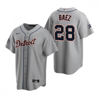 Men's Detroit Tigers #28 Javier Baez Grey 2025 MLB All-Star Game Road Replica Player Jersey Men's Detroit Tigers #28 Javier Baez Grey 2025 MLB All-Star Game Road Replica Player Jersey