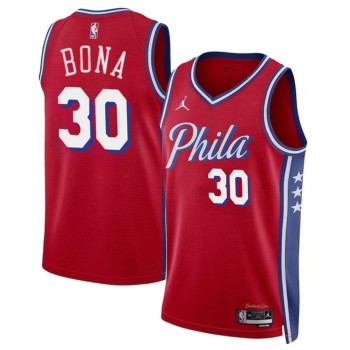 Men's Philadelphia 76ers #30 Adam Bona Red 2024 Draft Statement Edition Stitched Jersey Men's Philadelphia 76ers #30 Adam Bona Red 2024 Draft Statement Edition Stitched Jersey