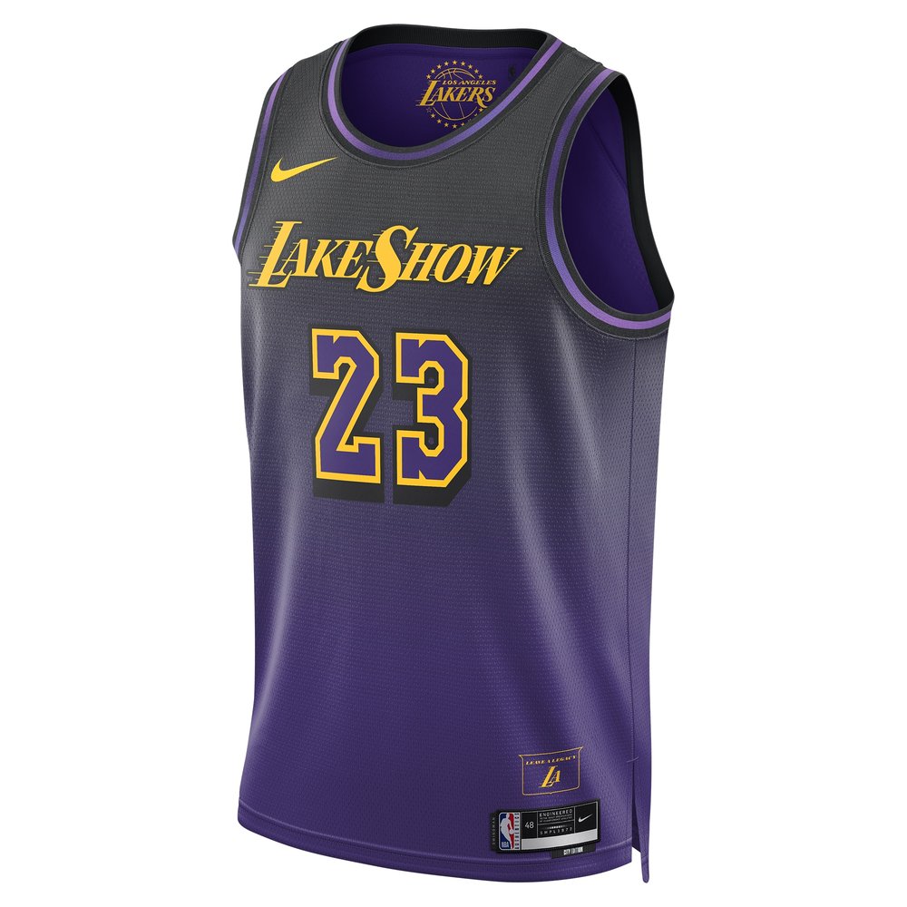 Unisex Los Angeles Lakers #23 LeBron James Purple 2024/25 Swingman City Edition Player Jersey Unisex Los Angeles Lakers #23 LeBron James Purple 2024/25 Swingman City Edition Player Jersey