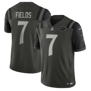 Men's New York Jets #7 Justin Fields Black Rivalries Collection F.U.S.E. Vapor Limited Stitched Jersey Men's New York Jets #7 Justin Fields Black Rivalries Collection F.U.S.E. Vapor Limited Stitched Jersey