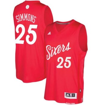 76ers #25 Ben Simmons Red 2016-2017 Christmas Day Stitched NBA Jersey 76ers #25 Ben Simmons Red 2016-2017 Christmas Day Stitched NBA Jersey