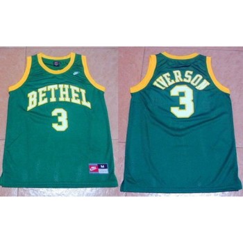 76ers #3 Allen Iverson Green Bethel High School Stitched NBA Jersey 76ers #3 Allen Iverson Green Bethel High School Stitched NBA Jersey