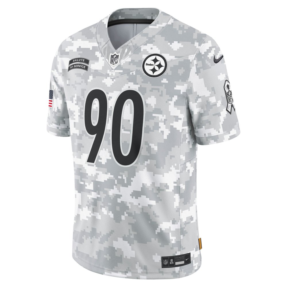 Men's Pittsburgh Steelers T.J. Watt Arctic Camo 2024 Salute to Service Limited Jersey Men's Pittsburgh Steelers T.J. Watt Arctic Camo 2024 Salute to Service Limited Jersey