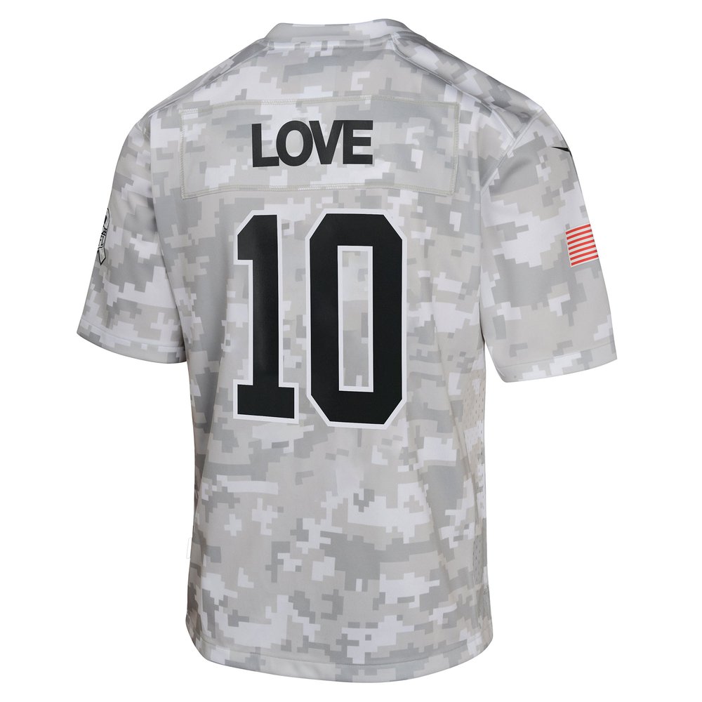 Youth Green Bay Packers #10 Jordan Love Arctic Camo 2024 Salute to Service Game Jersey Youth Green Bay Packers #10 Jordan Love Arctic Camo 2024 Salute to Service Game Jersey