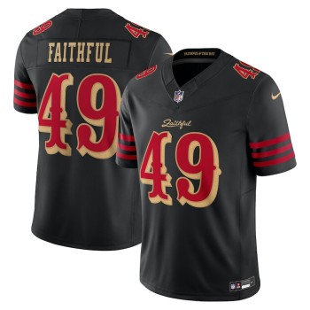 Youth San Francisco 49ers #49 The Faithful Black Rivalries Collection F.U.S.E. Vapor Limited Stitched Jersey Youth San Francisco 49ers #49 The Faithful Black Rivalries Collection F.U.S.E. Vapor Limited Stitched Jersey
