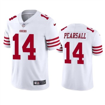 Men's San Francisco 49ers #14 Ricky Pearsall White 2024 Draft Vapor Untouchable Limited Stitched Football Jersey Men's San Francisco 49ers #14 Ricky Pearsall White 2024 Draft Vapor Untouchable Limited Stitched Football Jersey