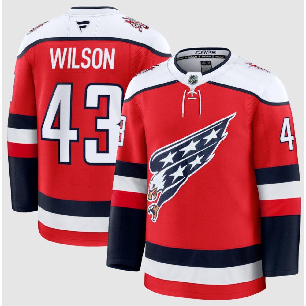 Men's Washington Capitals #43 Tom Wilson Red 2025-26 Alternate Stitched Hockey Premium Jersey