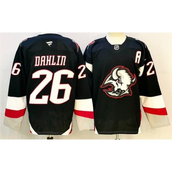 Men's Buffalo Sabres #26 Rasmus Dahlin Black 2024-25 Alternate With A Patch Stitched Hockey Premium Jersey Men's Buffalo Sabres #26 Rasmus Dahlin Black 2024-25 Alternate With A Patch Stitched Hockey Premium Jersey