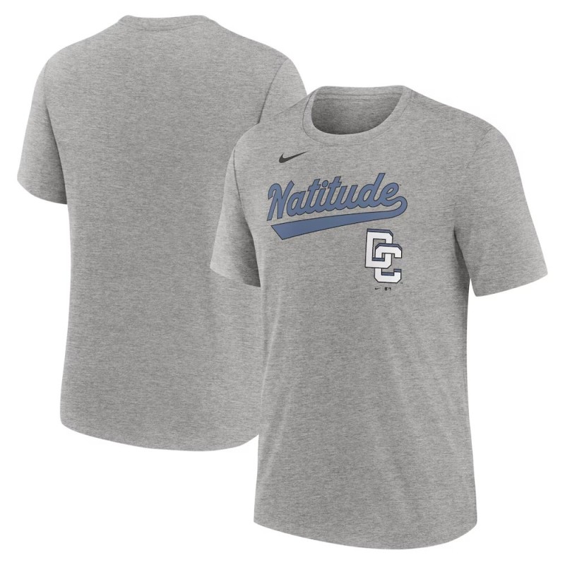 Men's Washington Nationals Nike Heather Charcoal 2025 City Connect Tri-Blend T-Shirt Men's Washington Nationals Nike Heather Charcoal 2025 City Connect Tri-Blend T-Shirt