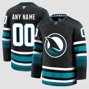 Men's San Jose Sharks Custom Black 2024-25 Alternate Stitched Hockey Premium Jersey Men's San Jose Sharks Custom Black 2024-25 Alternate Stitched Hockey Premium Jersey