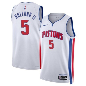 Men's Detroit Pistons #5 Ron Holland II White 2024 Draft Association Edition Stitched Jersey Men's Detroit Pistons #5 Ron Holland II White 2024 Draft Association Edition Stitched Jersey