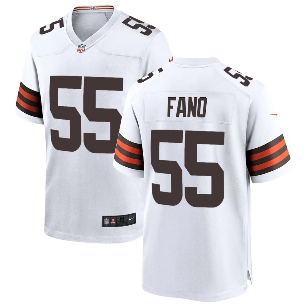 Youth Cleveland Browns #55 Spencer Fano White 2026 NFL Draft Game Jersey
