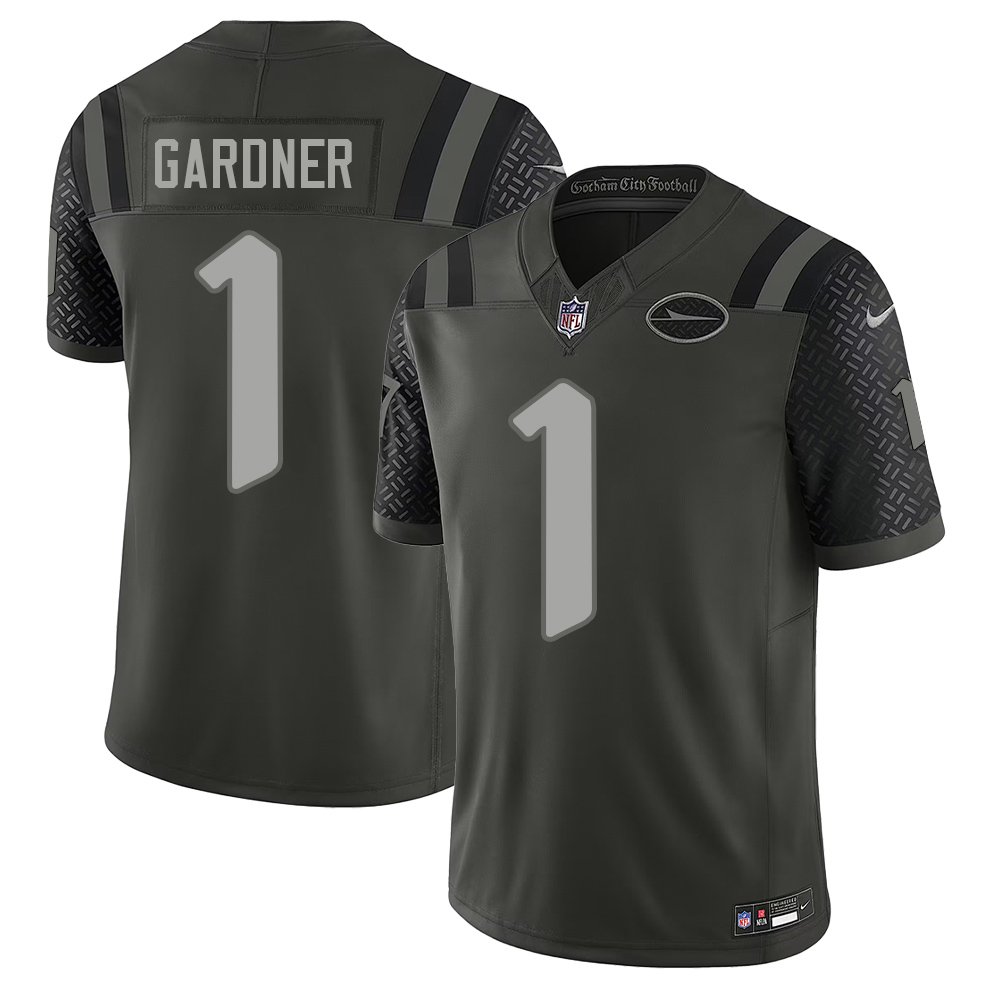 Men's New York Jets #1 Ahmad Sauce Gardner Black Rivalries Collection F.U.S.E. Vapor Limited Stitched Jersey