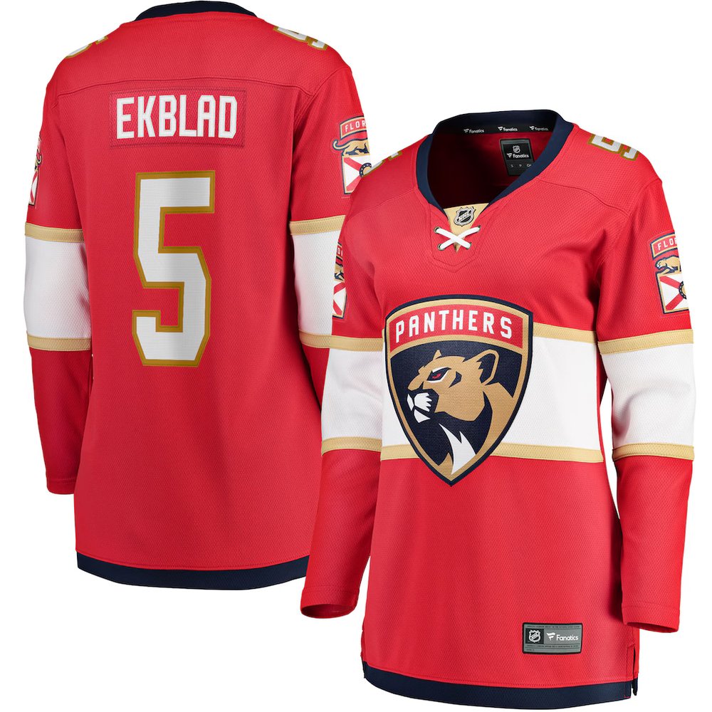 Women's Florida Panthers #5 Aaron Ekblad Red Home Team Player Jersey Women's Florida Panthers #5 Aaron Ekblad Red Home Team Player Jersey