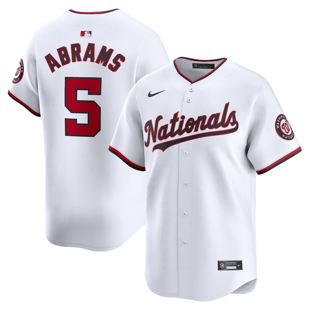 Men's Washington Nationals #5 CJ Abrams White Home Limited Player Jersey