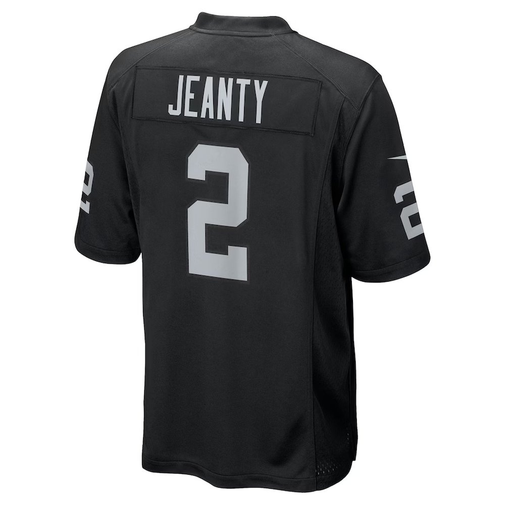 Men's Las Vegas Raiders #2 Ashton Jeanty Nike Black 2025 NFL Draft First Round Pick Game Jersey Men's Las Vegas Raiders #2 Ashton Jeanty Nike Black 2025 NFL Draft First Round Pick Game Jersey