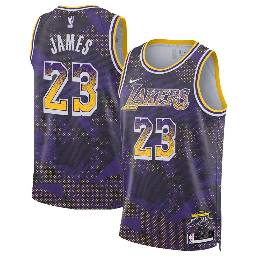 Men's Los Angeles Lakers #23 LeBron James Purple 2025/26 Select Series Jersey