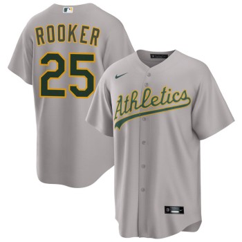 Men's Oakland Athletics #25 Brent Rooker Gray Home Limited Player Jersey Men's Oakland Athletics #25 Brent Rooker Gray Home Limited Player Jersey