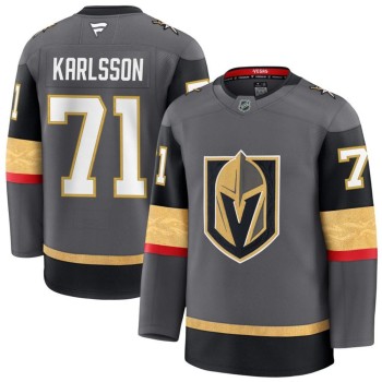 Men's Vegas Golden Knights #71 William Karlsson Gray Alternate Premium Jersey Men's Vegas Golden Knights #71 William Karlsson Gray Alternate Premium Jersey