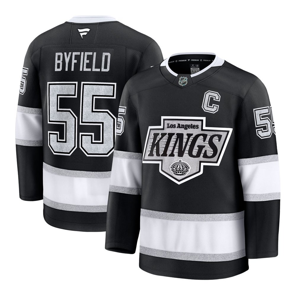 Men's Los Angeles Kings #55 Quinton Byfield Black Home Premium Jersey