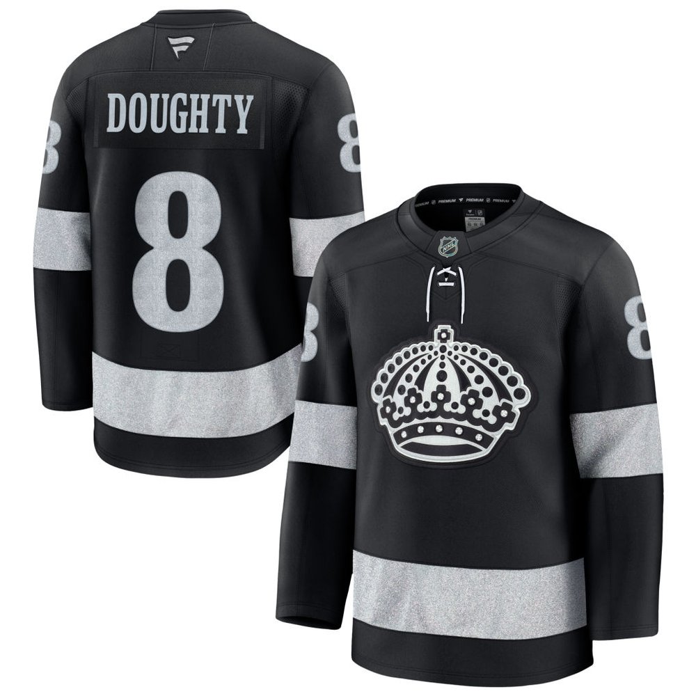 Men's Los Angeles Kings #8 Drew Doughty Black Alternate Premium Jersey