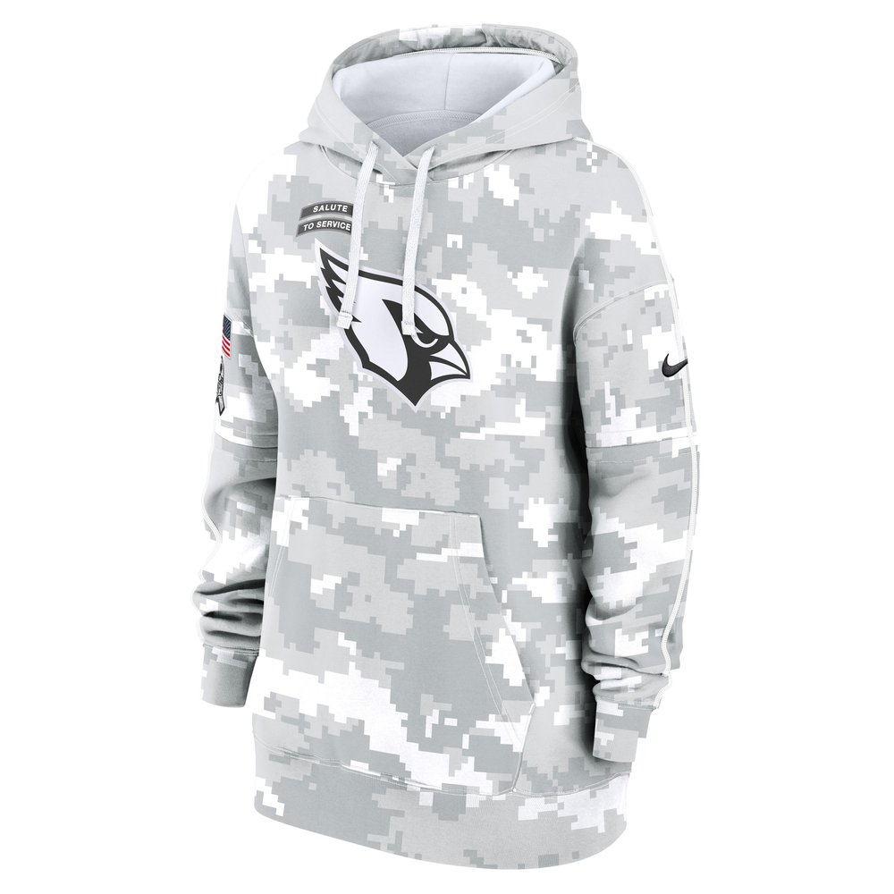 Women's Arizona Cardinals Arctic Camo 2024 Salute To Service Club Fleece Pullover Hoodie